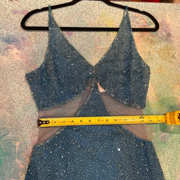 Y2K Blue Beaded Starburst Gown - Picture 12 of 15